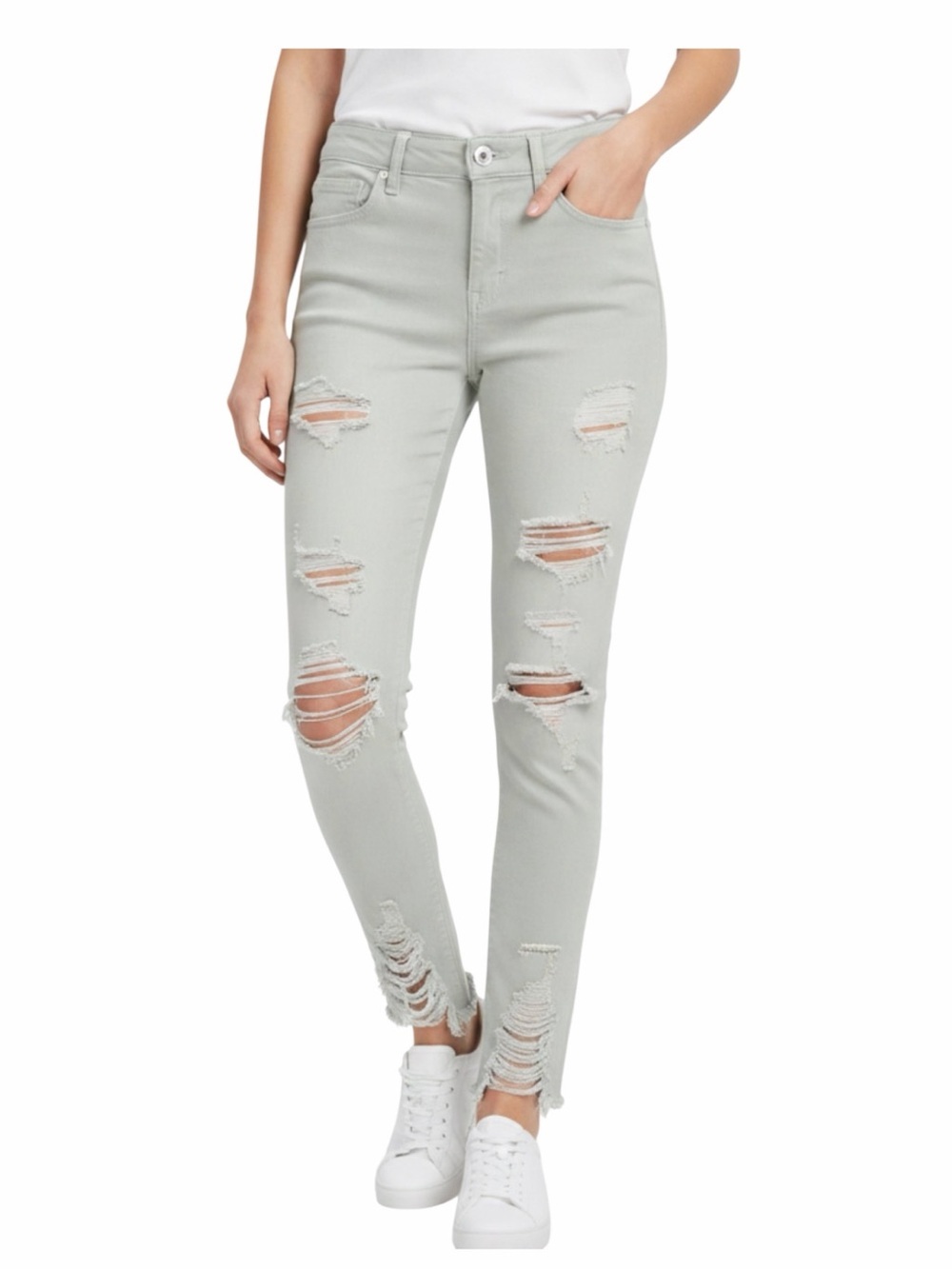 American Eagle Outfitters Distressed Jegging Light Green Jeans Size 6 NWT